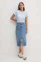 Хлопковая футболка Gant 4200482 голубой AW24