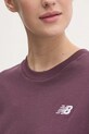 Bavlněné tričko New Balance WT41509PLN burgundské