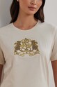 Хлопковая футболка Lauren Ralph Lauren бежевый 200951368