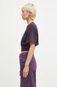 Хлопковая футболка Alpha Industries Waisted 148070 фиолетовой SS25