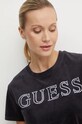 Velurové tričko Guess COUTURE černá V4BI29.KBXI2