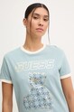 Бавовняна футболка Guess MIDGE бірюзовий V4BI02.K8FQ4