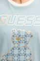 Guess t-shirt bawełniany MIDGE V4BI02.K8FQ4 turkusowy