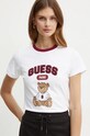 Guess tricou din bumbac SARAH alb V4BI10.KA260