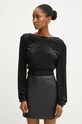 BOSS Orange bluzka welurowa regular czarny 50528553