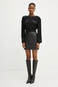 BOSS Orange bluzka welurowa 50528553 czarny AW24