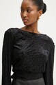 BOSS Orange bluzka welurowa czarny 50528553