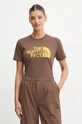 Bavlněné tričko The North Face Tee -Seasonal Logo Pack hnědá NF0A89CT1OI1