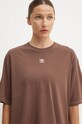 Бавовняна футболка adidas Originals коричневий IX6981