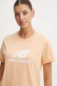 New Balance t-shirt bawełniany pomarańczowy WT41502PAE