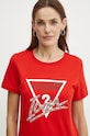 Ρούχα Βαμβακερό μπλουζάκι Guess W4BI20.I3Z14 κόκκινο