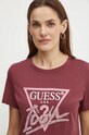 Одежда Хлопковая футболка Guess W4BI20.I3Z14 бордо