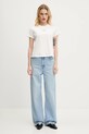 Хлопковая футболка MM6 Maison Margiela S52GC0327.S24312 белый SS25