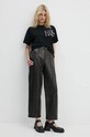Бавовняна футболка MM6 Maison Margiela S62GD0192.S23588 чорний AW24