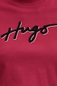 Βαμβακερό μπλουζάκι HUGO 50528585 μπορντό