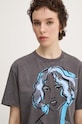 Bavlněné tričko Desigual FACED šedá 24WWTK65