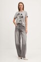 Desigual tricou din bumbac SHADOW 24WWTK11 gri AW24