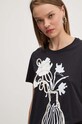 Desigual tricou din bumbac SHADOW negru 24WWTK11