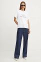 Victoria Beckham tricou din bumbac 1424JTS005948A alb AW24