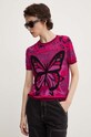 Desigual tricou BUTTERFLY roz 24WWTK08
