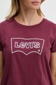 Bavlněné tričko Levi's A8804 burgundské