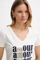 Morgan tricou DAMOUR alb DAMOUR