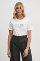 Bavlněné tričko Tommy Hilfiger béžová WW0WW43502