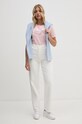 Хлопковая футболка Tommy Hilfiger WW0WW43502 розовый AW24
