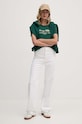 Bavlněné tričko Tommy Hilfiger WW0WW43502 zelená AW24
