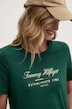 Bavlněné tričko Tommy Hilfiger zelená WW0WW43502
