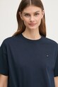 Bavlnené tričko Tommy Hilfiger tmavomodrá WW0WW43597