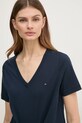 Βαμβακερό μπλουζάκι Tommy Hilfiger σκούρο μπλε WW0WW44177