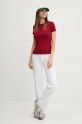 Tommy Jeans tricou din bumbac DW0DW18785 burgundia AW24