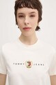Бавовняна футболка Tommy Jeans бежевий DW0DW18795