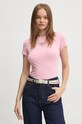 Tommy Jeans tricou din bumbac roz DW0DW18800