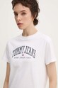 Bavlnené tričko Tommy Jeans biela DW0DW19826