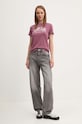 Tommy Jeans tricou din bumbac DW0DW19826 roz AW24