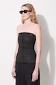 Rick Owens top jeansowy Bustier czarny DS02D2127.SBW