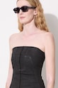 Rick Owens top jeansowy Bustier DS02D2127.SBW czarny