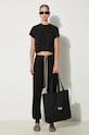 Rick Owens cotton t-shirt Cropped Small Level T DS02D2207.RN black AW24