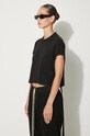 Rick Owens cotton t-shirt Cropped Small Level T black DS02D2207.RN