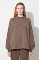 Βαμβακερή μπλούζα Rick Owens Crater T λείο γκρί DS02D2235.RIGET1