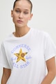 Βαμβακερό μπλουζάκι Converse 10026756.A01 μπεζ