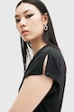 Ρούχα Βαμβακερό μπλουζάκι AllSaints RUE TEE W185JB μαύρο