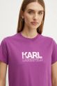 Karl Lagerfeld t-shirt bawełniany fioletowy 24WW1703