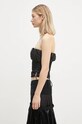 Andersson Bell top Isla Shirred Crop Bustier atb1190w black AW24