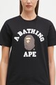 Bavlněné tričko A Bathing Ape COLLEGE TEE černá 1K80210001