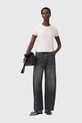 Μάλλινο μπλουζάκι AllSaints REBEL TEE W118KB ροζ