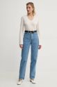 By Malene Birger longsleeve din amestec de in AMALOU Q71621008Z bej SS25