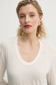 Лонгслив с примесью льна By Malene Birger AMALOU бежевый Q71621008Z